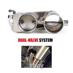 2×2 51mm Electric Exhaust Dual Valve Cut out Downpipe Y Pipe Wireless Remote