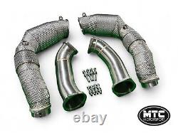 Bmw F95 X5m X6m Downpipes 200 Cell Hi-flow Sports Cats & Heat Shield 2021- LCI