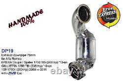Exhaust downpipe 3 76mm for A. ROMEO BRERA Coupé / Spider 1750 TBi with HJS Cat