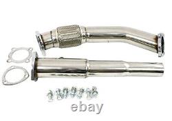 For Audi Polished Stainless Exhaust Muffler 3 De-Cat Downpipe A3 8L TT 8N 1.8T