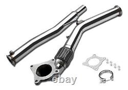 For VW Polished Stainless Muffler Exhaust Decat Down Pipe Golf GTI 2.0T Octavia
