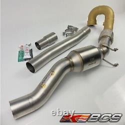 GOLF R MK7 / 7.5 76MM Downpipe 100 / 200 Cell Sports Cat WEB SALE NOW ON