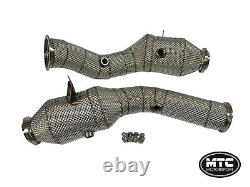 Mercedes C43 E43 Lhd Downpipes With 200 Cell Hi-flow Sports Cats & Heat Shield