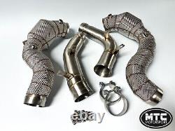 Mercedes E63 S W213 Downpipes With 200 Cell Hi-flow Sports Cats & Heat Shield