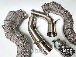 Mercedes E63 S W213 Downpipes With 200 Cell Hi-flow Sports Cats & Heat Shield