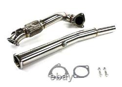 Polished Stainless Exhaust De Cat Downpipe For S3 TT 1.8 T quattro Leon Cupra R