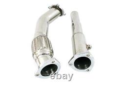 Polished Stainless Exhaust Muffler De-Cat Down Pipe For Leon Toledo Octavia 1.8T