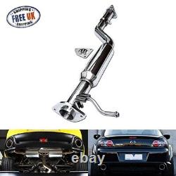 Polished Stainless Exhaust Muffler High Flow De Cat Downpipe 2003-12 Mazda RX-8