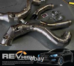 REVHIGH C63S 4.0L Biturbo W205 turbo V8 High Flow Cat Catted Downpipe exhaust