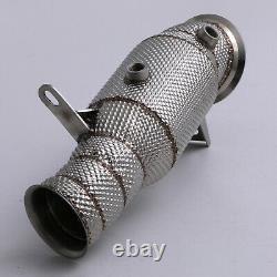 STAINLESS EXHAUST DE CAT DECAT HEAT SHIELD DOWNPIPE FOR BMW F20 F21 M135i N55