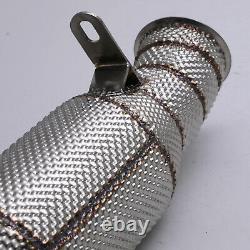 STAINLESS EXHAUST DE CAT DECAT HEAT SHIELD DOWNPIPE FOR BMW F22 F87 M2 M235i N55