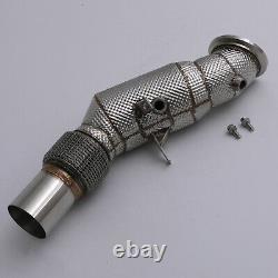 STAINLESS HEAT SHIELD EXHAUST DE CAT DECAT DOWNPIPE FOR BMW F22 F23 230i 2.0 B48