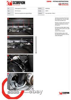 Scorpion Golf R MK7.5 Sport Cat Downpipe Exhaust 80mm High Flow Catalyst SVWX054